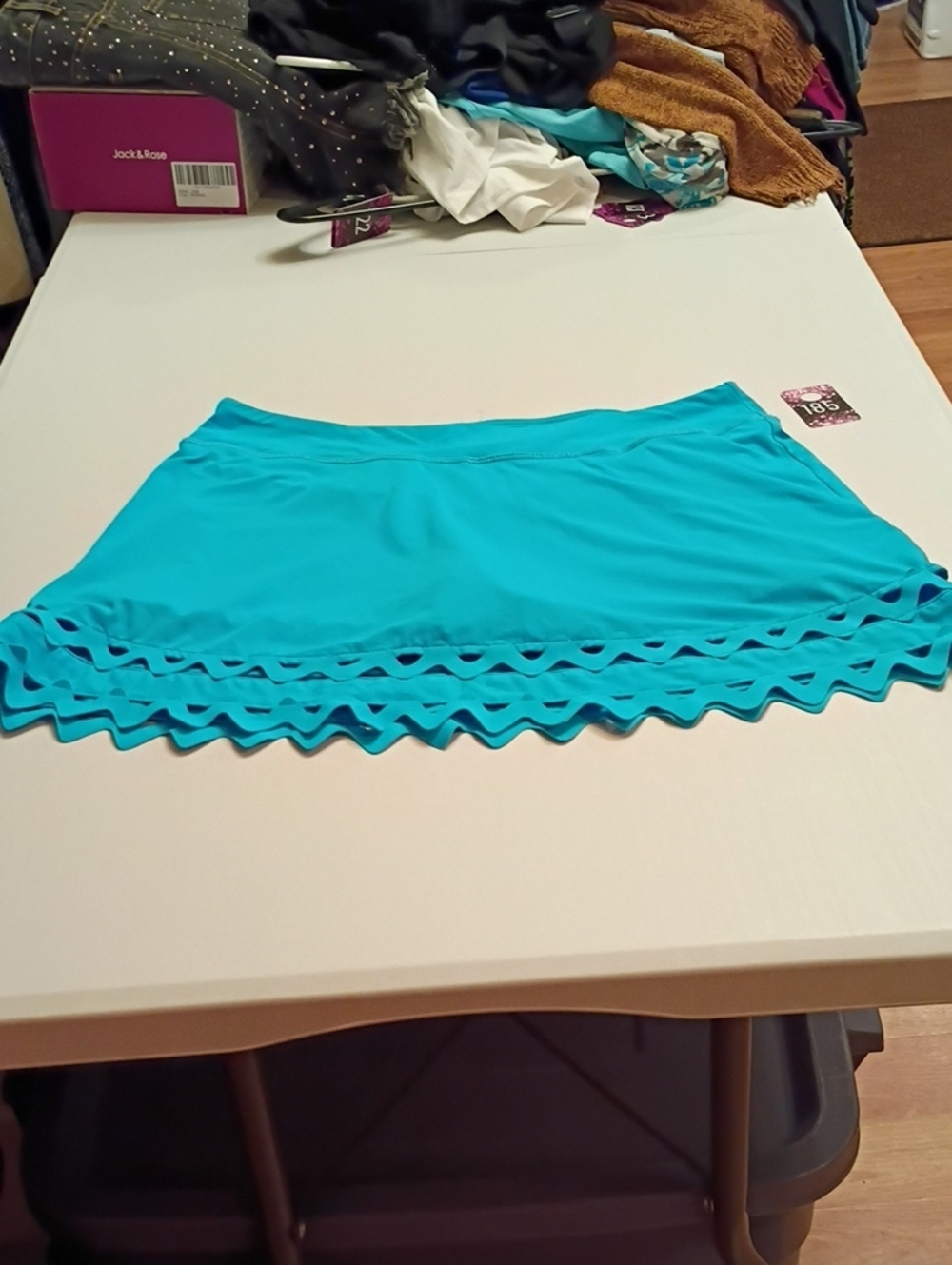 Lilly Pulitzer Luxletic Turquoise Triple Scallop Hem Skort